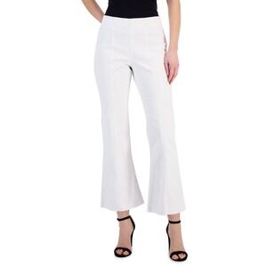 INC International Concepts Flare Crop High Rise White Jeans Size 4 NWT